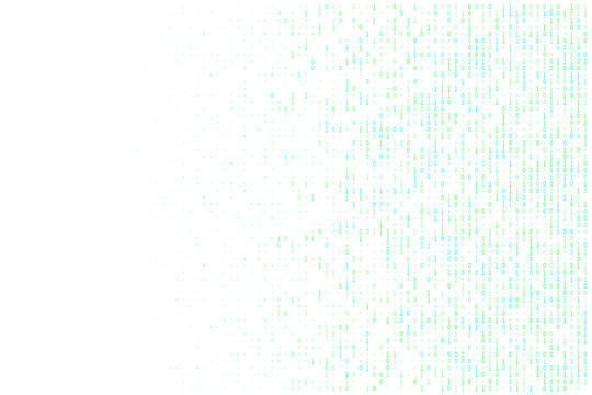 Abstract Binary Code Background with Digital Data Stream and Gradient Fade Effect for Technology Concepts