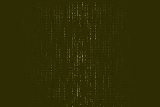 Digital Binary Code Rain Background Abstract Data Stream Concept for Cyber Security and Technology Programming