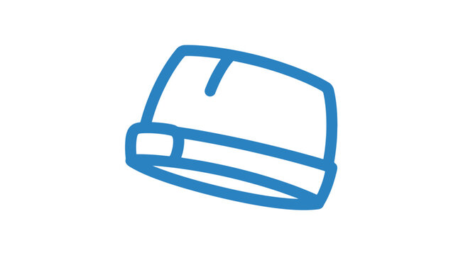 Simple blue drawing of a cap.