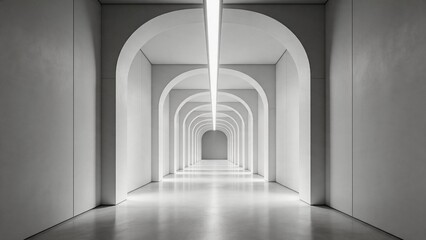 Obraz premium Long corridor with arches