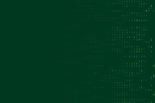 Abstract Binary Code Background with Digital Data Stream for Cybersecurity and Software Development Concepts