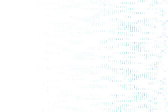 Abstract Binary Code Background with Digital Data Stream for Technology and Cybersecurity Concepts