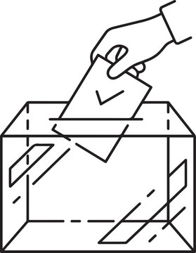 Intl democracy day voting concept with ballot box and hand