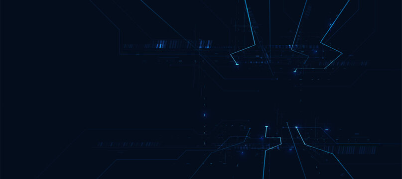 Futuristic digital blue circuit with Technology innovation background for corporate business