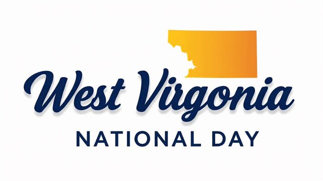West Virginia National Day celebration logo with state map icon for holiday greeting