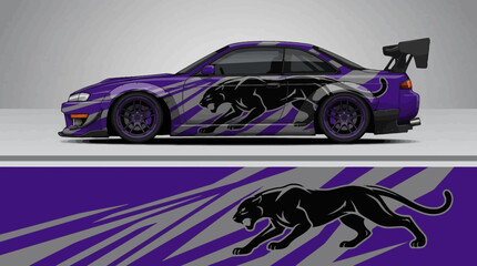 Purple Car with Panther Design. © IP STOCK