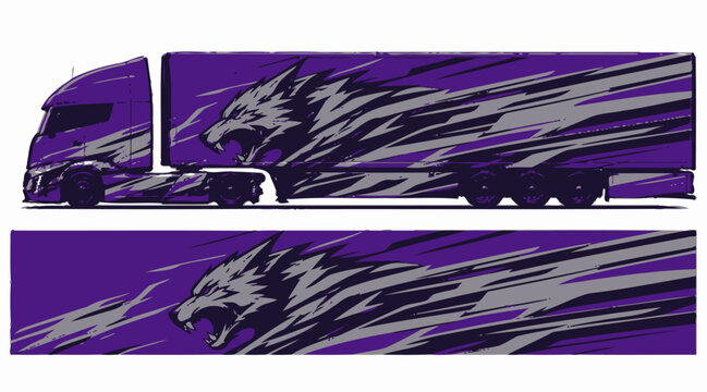 Purple wolf graphic design element.