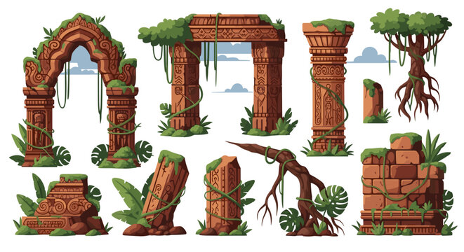 Ancient Ruins and Columns.
