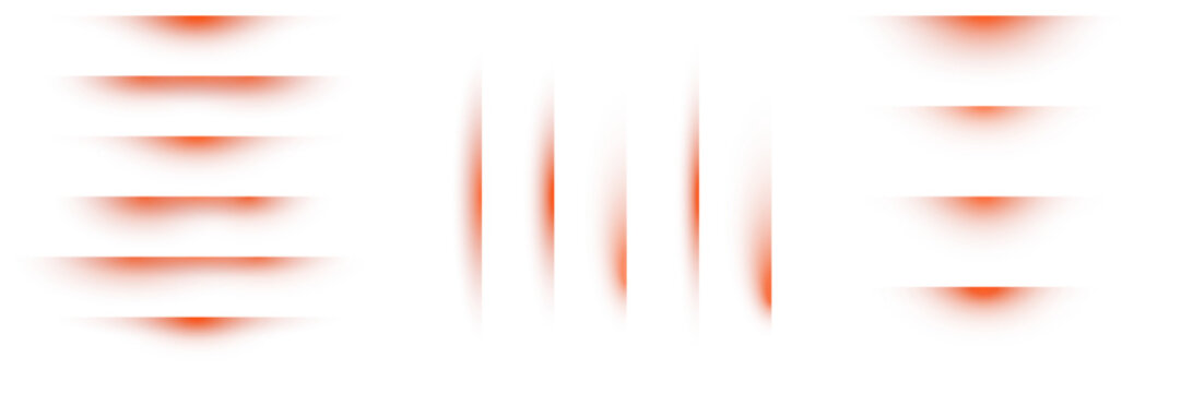 Abstract Red Glowing Line Dividers Set for Modern UI Design and Digital Interface Elements