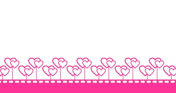 Copy space background animation with white pink valentine's day ornament decoration