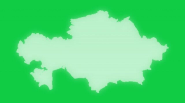 Kazakhstan VHS old screen effect map pop animation green background