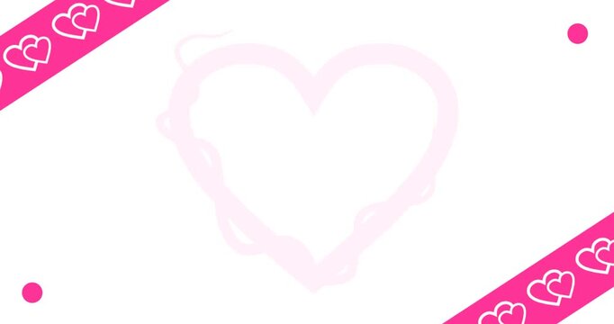 Copy space background animation with white pink valentine's day ornament decoration