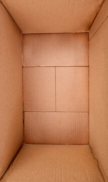inside of brown cardboard box