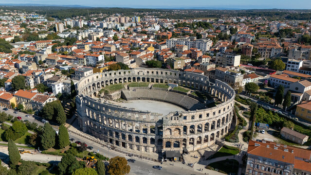 Pula arena ancient roman amphitheater in croatia