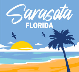 Obraz premium Sarasota Florida with beautiful views and tree silhouettes