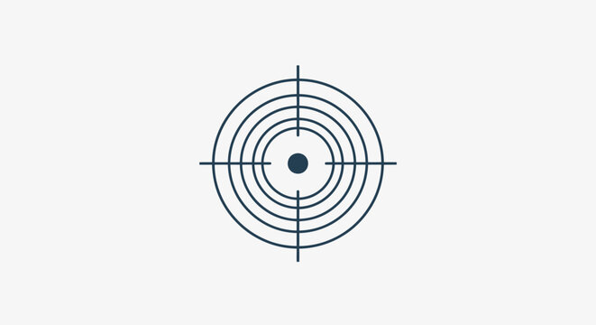 Minimalist bullseye target icon for precision and focus concepts