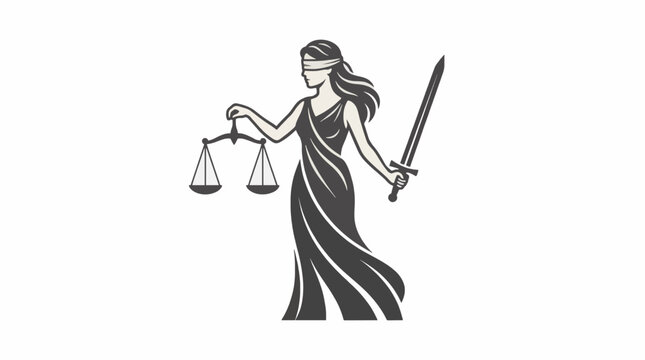 Lady Justice Vector Illustration Flat Design Symbol Of Law And Order Commercial Use