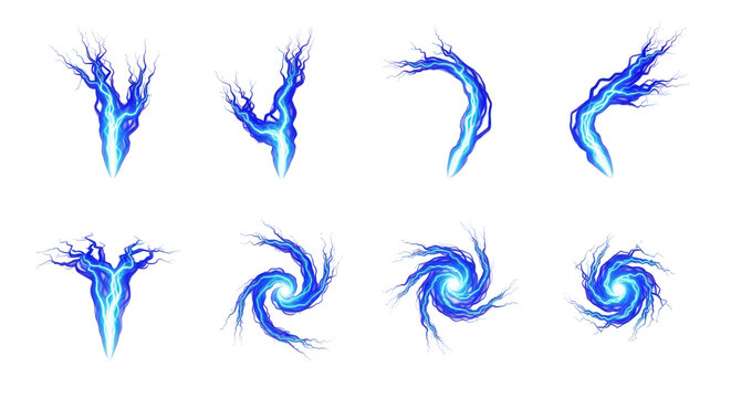 animated blue energy effects set against a clean white backdrop fantasy or sci fi graphic design