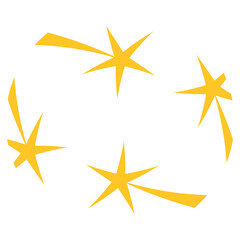 Obraz premium Set of decorative golden sparkle stars with dynamic shapes and shining effects. Suitable for festive, magical and celebratory design projects.