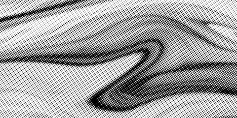 Naklejka premium Abstract Monochrome Halftone Spiral Texture Background Vector with Retro Dot Pattern and Dynamic Circular Wave Design
