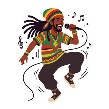 Rastafarian Singer Performing Live Music
