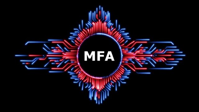 MFA text multi factor authentication data protection technology digital information.