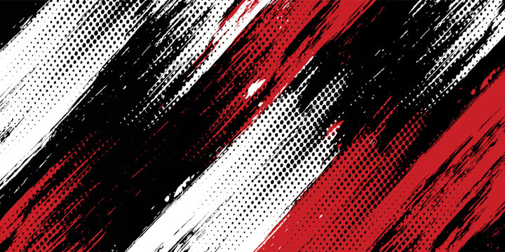 Gaming esport background striking stripes electric banner vector illustration design red black grunge brush wing comic pattern modern abstract concept livery stripes decal paint splash splatter.eps 10
