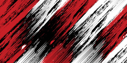 Gaming esport background striking stripes electric banner vector illustration design red black grunge brush wing comic pattern modern abstract concept livery stripes decal paint splash splatter.eps 10 © Samsul