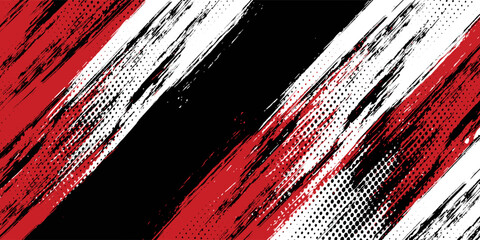 Gaming esport background striking stripes electric banner vector illustration design red black grunge brush wing comic pattern modern abstract concept livery stripes decal paint splash splatter.eps 10 © Samsul
