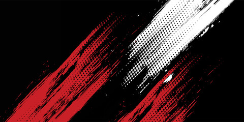 Gaming esport background striking stripes electric banner vector illustration design red black grunge brush wing comic pattern modern abstract concept livery stripes decal paint splash splatter.eps 10 © Samsul