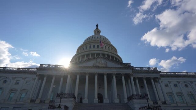 Congress building landmark in DC. Congress in official Washington DC. Congress beneath the Capitol dome. Congress and constitution in the Capitol.