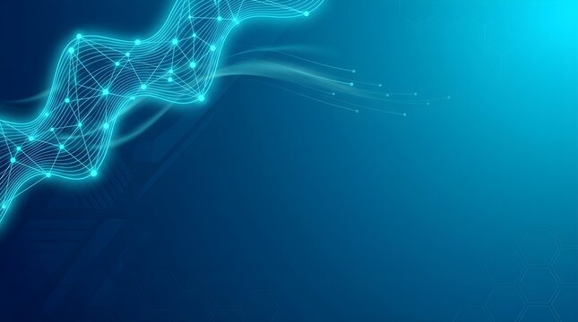 Artificial Intelligence Technology Banner with Copy Space, Futuristic AI Business Background