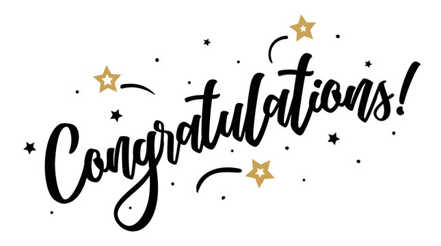 Congratulations text with stars and confetti congratulations celebration greeting confetti achievement typography handwritten positive excitement illustration