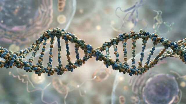 DNA double helix rotating gracefully, genetics research, gene expression, biotechnology innovation, medical science and life sciences concept, 4K video