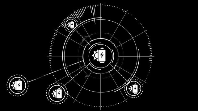 solar energy charging symbols appears. 4K animation concept..4k animation video.