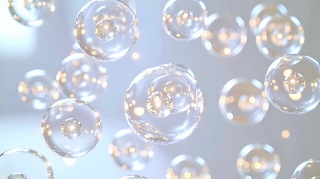 3D Animation of Microscopic View of Stem Cells Self-Replicating and Proliferating within Body. Medical Illustration. 