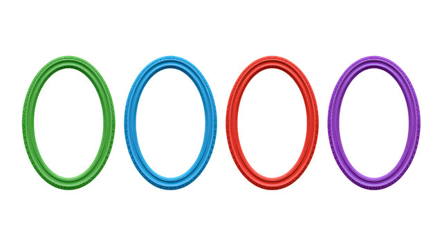 Four colorful rings aligned