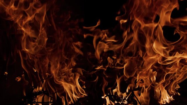 Fire blazing strong energy. Fire burning realistic inferno. Fire glowing detailed texture. Fire visual effect element.