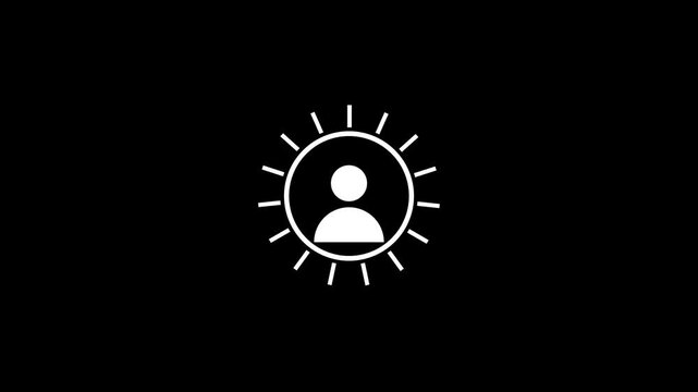 Contact with user icon animation. Profile sign ,contact icon animation online icon animation.User line icon inside circle, user information.