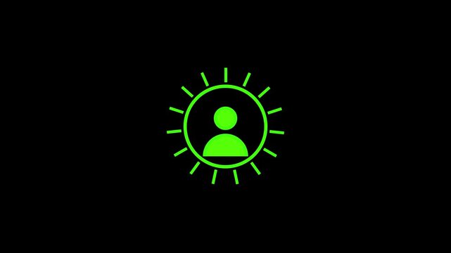 Contact with user icon animation. Profile sign ,contact icon animation online icon animation.User line icon inside circle, user information. Social Network User Id Icon.