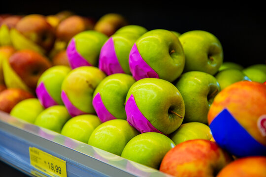 Green Apples Displayed for Sale