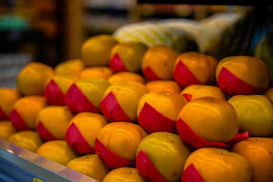 Fresh Persimmons at Farmers Market