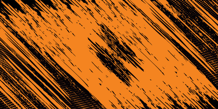 orange black brush Car sticker wrap pattern banner abstract sporty lines black orange color combination grunge brush modern pattern racing motorsport design.vector illustration. eps 10