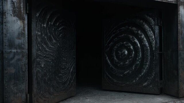 Medium shot capturing textured steel door panels emphasizing the raised surface detail formed by stamping flat steel sheets for added grip and aesthetics