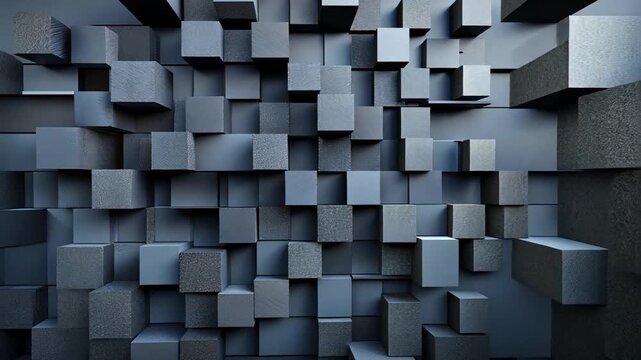 Textured Blue Cubes Arrangement on Wall Background for Design Projects