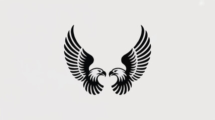 Fototapeta premium Two black winged birds spread their wings