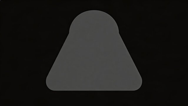 Abstract grey geometric shape on black background, minimalist design element, simple form composition, dark mode aesthetic, neutral color palette, basic graphic resource, texture
