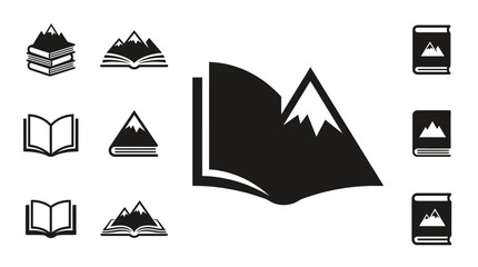 Book Mountain Icons Set © khami