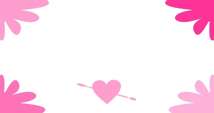 Copy space background animation with white pink valentine's day ornament decoration