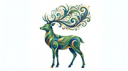 Fototapeta premium Majestic Stag with Ornate Antlers, a Symbol of Nature's Grandeur and Enchantment
